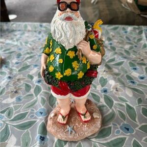 Beach themed Santa Clause figurine